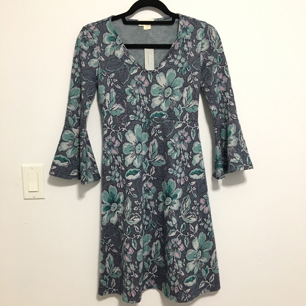 NWT Anthropologie Jacquard Floral Dress